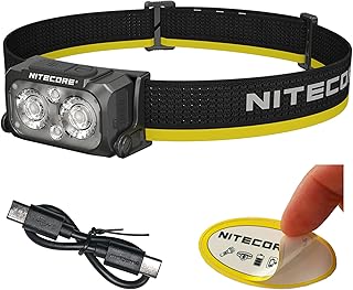Nitecore NU25 MCT 400 Lumen Lightweight USB-C Rechargeble Outdoor Headlamp with Multiple Color Temperatures Warm Natural, Cold Lights and Red Light (Headband, Black) product image