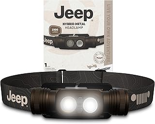 Energizer Jeep HM-2000 Headlamp Rechargeable, Hybrid Power Source Head Lamp, IPX4 Water-Resistant, Bright Rechargeable Headlamp, USB-C Cable Included product image