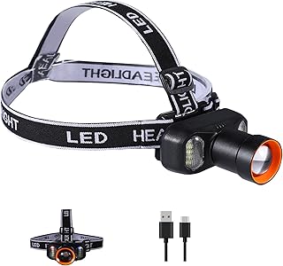 VAVOFO LED Headlamp 2400mAh Rechargeable, 2000 Lumen Bright, Zoomable, Waterproof Outdoor Headlight Flashlight with Stepless Dimming, Lightweight, Adjustable Headband, 5 Modes for Camping, Hiking product image