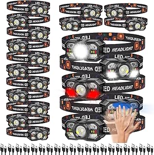 KunHe 20 Pack led Rechargeable Headlamp Flashlight Headlight Motion Sensor 10 Mode for Outdoor Camping Gear Hiking Fishing Running Cycling Headlight Emergency Lights for Home product image
