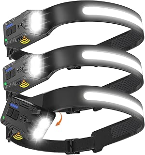 Nessciera Rechargeable LED Headlamp 3-Pack (New Model 2026), 500 Lumens, 230° Wide Beam, USB-C — Rotating & Pivoting Lamp Head; Lightweight, Hard-Hat Ready for Camping, Running, Fishing & Repairs product image