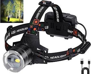 LED Rechargeable Headlamp, 99,000 Lumens Head Lamps (Include Βattery) Super Bright Long Distance Headlamps with 5 Mode Waterproof, 90° Adjustable Head Lights for Forehead Adults Outdoor Camping product image