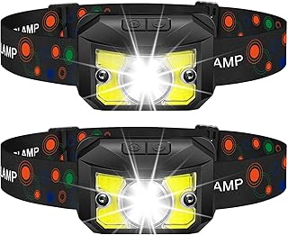 LED Headlamp Rechargeable 2 Pack - Super Bright Headlight Flashlight with Motion Sensor,Mens Birthday Gifts,IPX4 Waterproof 8 Modes Spotlight&Floodlight for Camping,Hunting,Fishing,Hiking,Running product image