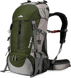 Loowoko 50L Hiking Backpack, Waterproof Camping Essentials Bag with Rain Cover, 45+5 Liter Lightweight Backpacking Back Pack product image