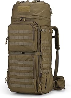 Mardingtop 75L Molle Hiking Internal Frame Backpacks with Rain Cover for Camping,Backpacking,Travelling(Khaki) product image
