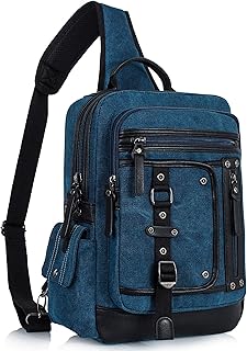 Schkleier Messenger Bag for Men Canvas Sling Bag Crossbody Backpack Laptop Shoulder Bag Hiking Daypacks Casual Tactical product image