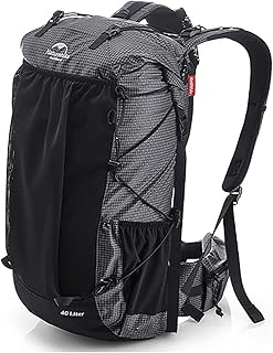 Naturehike Hiking Camping Backpack 45L/65L Lightweight Internal Frame with Rain Cover for Backpacking Outdoor Sports ((40+5) L Black, (40+5) L) product image