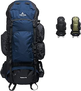 Teton 75L Explorer Internal Frame Backpack for Hiking, Camping, Backpacking, Rain Cover Included, Ocean product image