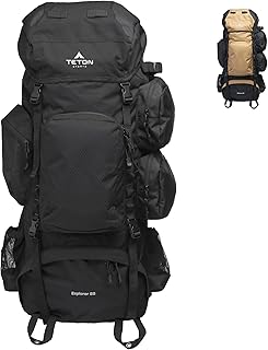 Teton 85L Explorer Internal Frame Backpack for Hiking, Camping, Backpacking, Rain Cover Included, Black product image