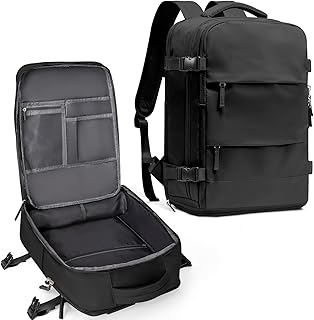 coowoz Travel Backpack For Women Men,Carry On Backpack,Hiking Backpack Waterproof Outdoor Sports Rucksack Casual Daypack Travel Essentials(Black) 25L product image