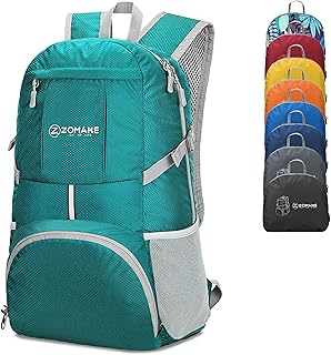 ZOMAKE Lightweight Packable Backpack 35L, Light Foldable Backpacks Water Resistant Collapsible Hiking Bag, Compact Folding Day Pack for Travel Camping(Lake Green) product image