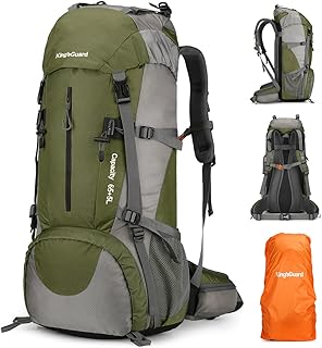 King'sGuard 70L Hiking Backpack with Rain Cover Lightweight Waterproof Travel Camping Backpack Large Backpacking Pack product image