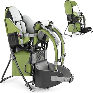 besrey Baby Backpack Carrier, Toddler Hiking Backpack with Safety 3-Height Seat, Adjustable Straps&Waist Belt, Foldable Frame Lightweight Large Capacity Child Carrier for Hiking (Army Green) product image