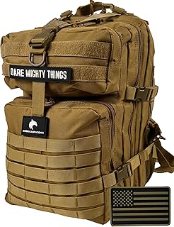 AMERICANPHOENIX 45L Elite Tactical Backpack | 3X Stronger Work & Military Backpack | Water Resistant and Heavy Duty | 3 Day MOLLE Bug Out Bag (Dune Brown) product image