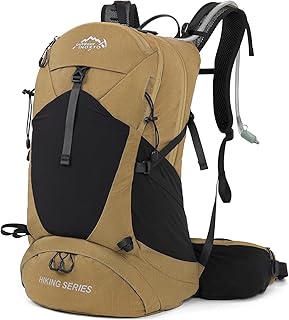 IX INOXTO Hiking Backpack, 26L/40L Waterproof Hiking Daypack with 3L Water Bladder and Rain Cover, Lightweight Travel Camping Backpack for Men Women (Khaki) product image
