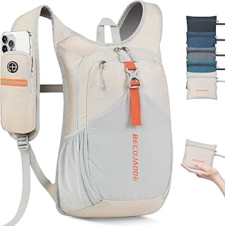 15L Small Hiking Backpack for Men Women Foldable Packable Back Pack Ultralight Hiking Daypack for Travel Camping Outdoor, Beige product image