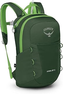 Osprey HydraJet 12L Kids' Hiking Backpack with Hydraulics Reservoir, Green Canopy product image
