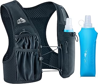 Zelvot Running Vest for Women Men, USA Original Patent, Adjustable Chest Straps Running Hydration Vest with 500ml Soft Flask, Lightweight Reflective Hydration Backpack for Marathon product image