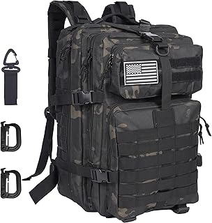 50L Large Military Tactical Backpack Molle Army Assault Pack for Travel Camping Hiking Fishing Backpack for men (black camo) product image