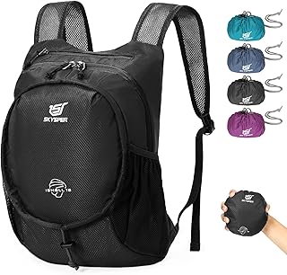 SKYSPER 15L Lightweight Small Hiking Backpack for Women Men, Foldable Travel Daypack, Packable Camping Backpack, Mini Outdoor Hiking Bag (Black) product image