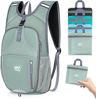 15L Foldable Hiking Backpack,Lightweight Packable Waterproof Machine Washable Daypack with Chest Strap,Small Folding Pack for Travel/Walking for Men&Women-0.52LB Grey product image