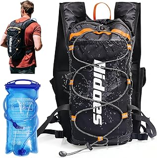 Lightweight Hydration Backpack with 2L Hydration Bladder & Compass & Whistle, Touch Phone Pocket, Breathable Reflective Hydro Water Backpack for Hiking Cycling Running Hydration Pack for Men Women product image