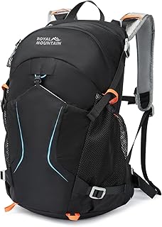 Hiking Backpack with Front Open Pockets, Wire Support Rear Panel, Splash-Resistant Nylon, for Men Women Outdoor Travel (Black) product image