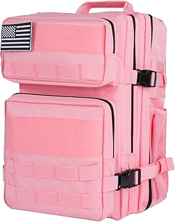 aiGear 25L Tactical Backpack for Men Women, Small Molle Military Backpack with 900D Oxford Fabric, Waterproof Hiking Daypack Bug Out Bag for Outdoor Travel Gym Work EDC Gear(25L Pink) product image