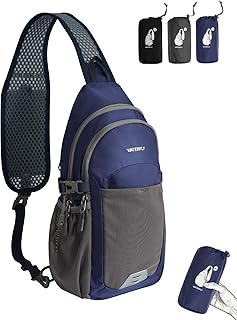 WATERFLY Packable Crossbody Sling Bag: Small Lightweight Travel RFID Blocking Sling Daypack with Water Bottle Holder - Shoulder Chest Bag Backpack for Women Men Hiking Traveling Theme Parks product image