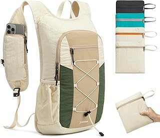 G4Free 20L Hiking Backpack Lightweight Daypack with Phone Pocket Small Packable Foldable Hiking Bag for Women Men, Green+Beige product image