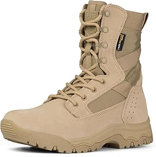 FREE SOLDIER Men's Work Tactical Boots 8 Inches Lightweight Combat Boots Durable Suede Leather Military Boot Desert Boot product image