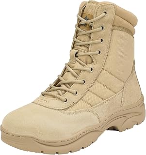 NORTIV 8 Men's Military Tactical Work Boots Side Zipper Leather Motorcycle Combat Boots Trooper product image