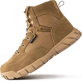 FREE SOLDIER Men's Durable Work Boots 6 Inches Lightweight Waterproof Hiking Boots Suede Leather Tactical Boots product image