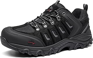 NORTIV 8 Men's Waterproof Hiking Shoes Leather Low-Top Hiking Shoes for Outdoor Trailing Trekking Camping Walking product image