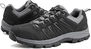 OL OUTJET LEGEND Men's Waterproof Hiking Shoes Leather Comfortable Lightweight Anti-Slip Outdoor Walking Work Sneakers product image