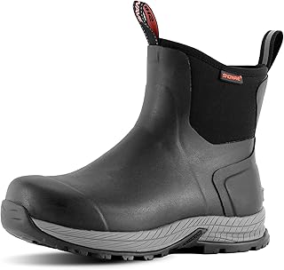 Men's Rain Boots Waterproof Excursion Rubber Boots Insulated Mud Booties for Trekking Gardening Farming Camping Fishing and Chore Work product image