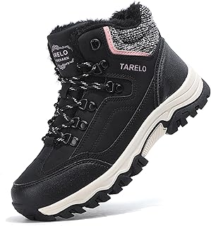 TARELO Womens Hiking Boots Fur Lined Snow Shoes Winter Warm Ankle Booties Lady Non Slip Walking Fashion Boot product image
