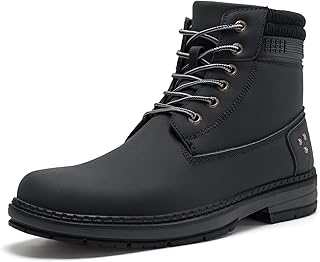 Athlefit Casual Men's Hiking Boots Fashion Lace up Combat Boots Low Heel Comfortable Ankle Booties product image