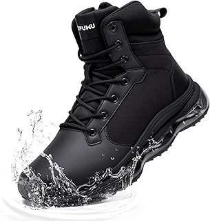 Backpacking Boots Military Tactical Men 6 Inches Waterproof Lightweight Backpacking Trekking Non-Slip Boots Side-Zip Durable Work Hiking Shoes Cushion Support product image