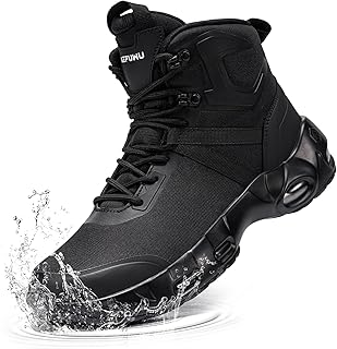 Military Tactical Boots Women Wide Waterproof 6 Inches Lightweight Durable Side-Zip Combat Hiking Work Boots Non Slip product image