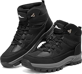HARENCE Mens Waterproof Hiking Boots Comfortable Outdoor Walking Trail Boot Non Slip Mid Ankle Trekking Shoes product image