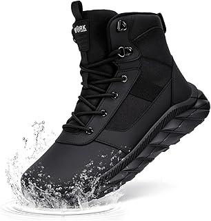 LARNMERN Hiking Boots Men Non Slip Wide Toe Box Tactical Boot Comfortable Outdoor Lightweight Side Zipper Shoes product image