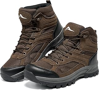Aomigoct Mens Hiking Boots Comfortable: Breathable & Lightweight Work Boots - Anti Slip Outdoor Shoes for Trekking Walking product image