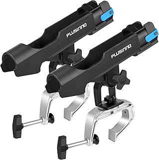 PLUSINNO Fishing Boat Rods Holder Large Clamp Opening 360 Degree Adjustable Fishing Rod Racks Folding Holder product image