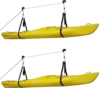 RAD Sportz Kayak Hoist 2-Pack Quality Garage Storage Canoe Lift with 125 lb Capacity Even Works as Ladder Lift Premium Quality Pulley System product image