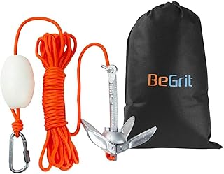 BeGrit Kayak Anchor Small Boat Anchor Folding Marine Anchor for Fishing,Kayak,Paddle Board,Canoe,Jet Ski, with 32.8 ft Anchor Tow Rope Carrying Bag product image