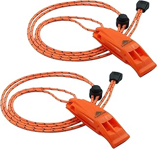 Emergency Whistles with Lanyard Safety Whistle Survival Shrill Loud Blast for Kayak Life Vest Jacket Boating Fishing Boat Camping Hiking Hunting Rescue Signaling Kids Lifeguard Plastic 2 Pack product image