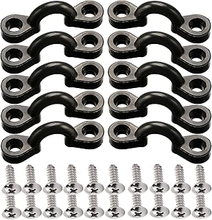 Kayak Pad Eye Kit, 10PCS Nylon Bungee Deck Loops Tie Down Pad Eye with 20 Screws for Boat Kayak Deck Rigging Kit product image