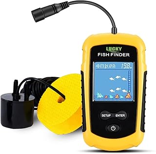 LUCKY Kayak Portable Fish Depth Finder Water Handheld Fish Finder Sonar Castable Kayak Boat Fishfinder Transducer Fishing LCD Display FFC1108 product image