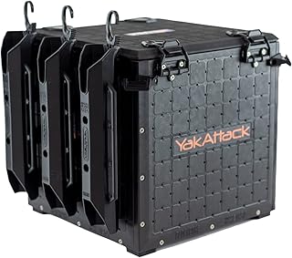 YakAttack BlackPak Pro 13" x 13" Fishing Crate with 3 Rod Holders - Black | Compact Tackle Storage Box & Gear Organizer for Kayaks | Lightweight, Durable & Customizable Marine Accessory | Made in USA product image